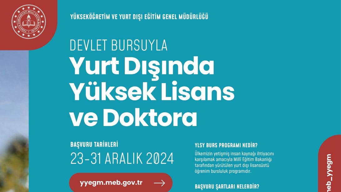 Devlet Bursuyla Yurt Dışında Yüksek Lisans ve Doktora 